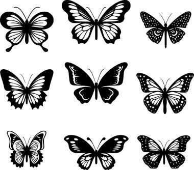 Butterflies - minimalist and flat logo - vector illustration clipart