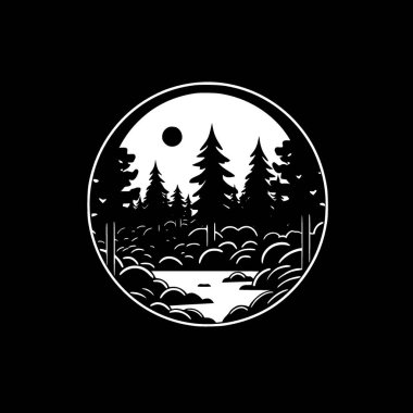Orman - minimalist ve düz logo - vektör illüstrasyonu