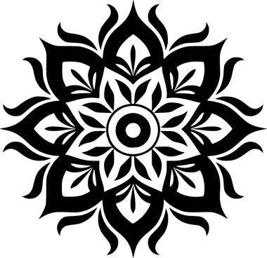 Mandala - minimalist ve düz logo - vektör illüstrasyonu