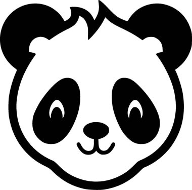 Panda - minimalist ve basit siluet - vektör illüstrasyonu