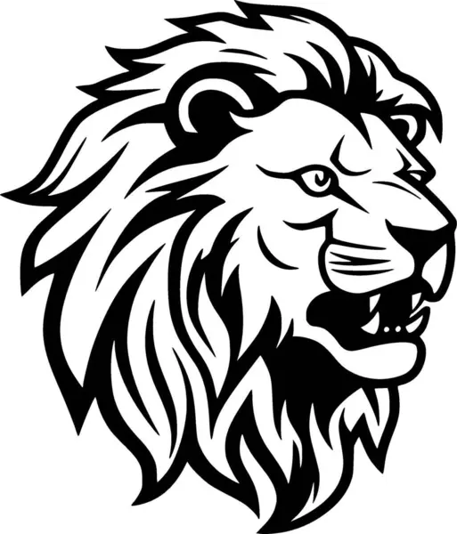 stock vector Lion - black and white isolated icon - vector illustration