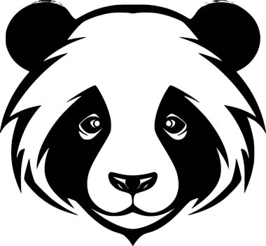 Panda - minimalist ve düz logo - vektör illüstrasyonu