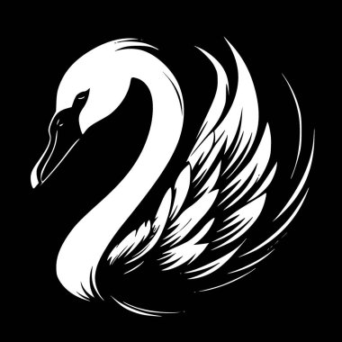 Swan - yüksek kaliteli vektör logosu - t-shirt grafiği için ideal vektör çizimi