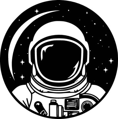 Astronot - yüksek kaliteli vektör logosu - t-shirt grafiği için ideal vektör çizimi