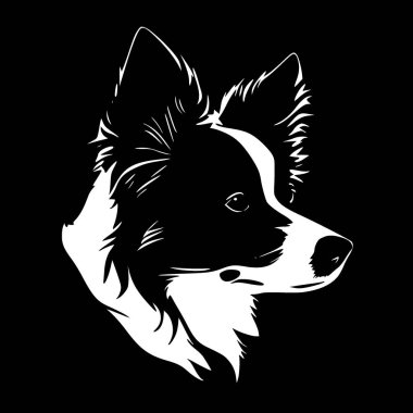 Border collie - minimalist ve basit siluet - vektör illüstrasyonu