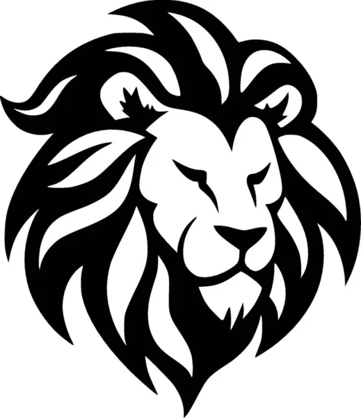 Stock vector Lion - black and white isolated icon - vector illustration