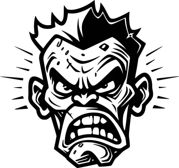 stock vector Zombie - black and white isolated icon - vector illustration