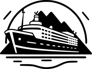 Cruise - minimalist ve düz logo - vektör illüstrasyonu