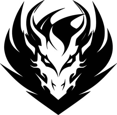 Dragon - minimalist ve düz logo - vektör illüstrasyonu