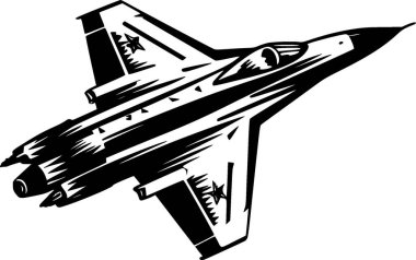 Avcı jeti - yüksek kalite vektör logosu - t-shirt grafiği için ideal vektör çizimi