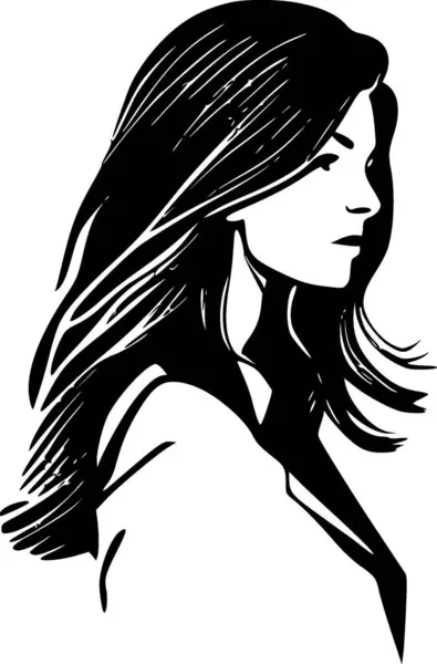 Mujer Logo Minimalista Plano Ilustración Vectorial — Archivo Imágenes Vectoriales
