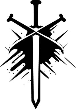 Çapraz kılıçlar - yüksek kaliteli vektör logosu - t-shirt grafiği için ideal vektör illüstrasyonu