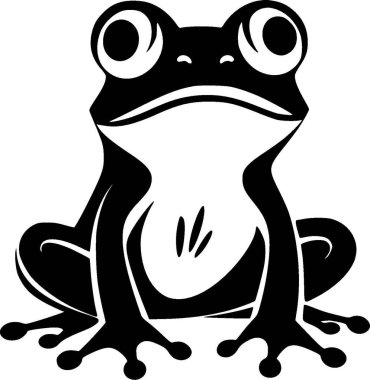 Kurbağa - minimalist ve düz logo - vektör illüstrasyonu