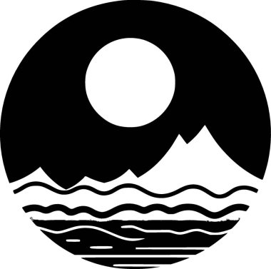 Okyanus - minimalist ve düz logo - vektör illüstrasyonu