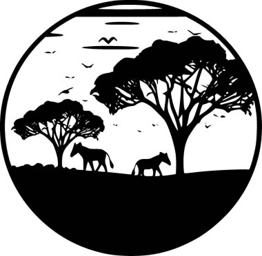 Afrika - minimalist ve düz logo - vektör illüstrasyonu