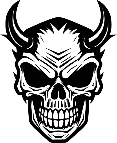 Calavera Icono Aislado Blanco Negro Ilustración Vectorial — Vector de stock