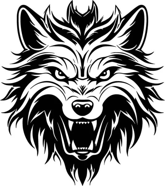 stock vector Wolf - black and white vector illustration