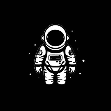 Astronot - minimalist ve basit siluet - vektör illüstrasyonu