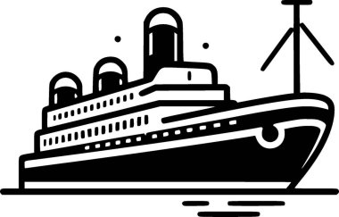 Cruise - minimalist ve düz logo - vektör illüstrasyonu