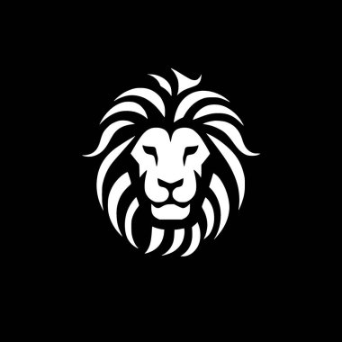 Aslan - minimalist ve düz logo - vektör illüstrasyonu