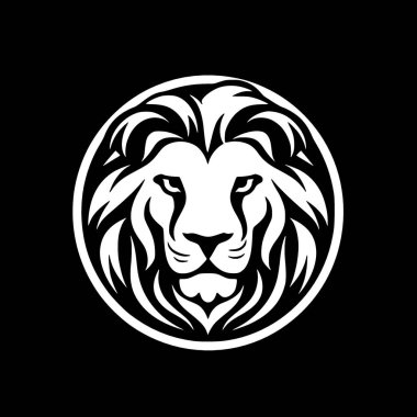 Aslan - minimalist ve düz logo - vektör illüstrasyonu