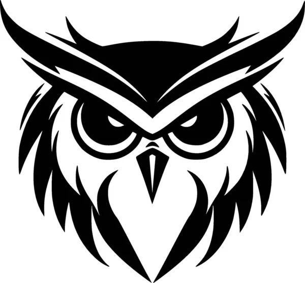 stock vector Owl - black and white vector illustration