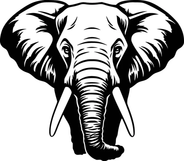Elefante Logo Minimalista Plano Ilustración Vectorial — Vector de stock