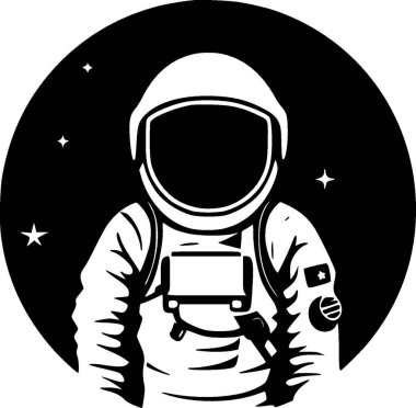 Astronot - minimalist ve basit siluet - vektör illüstrasyonu