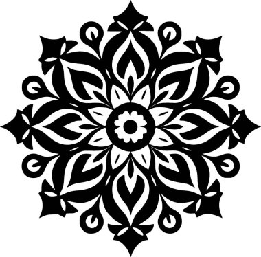 Mandala - minimalist ve düz logo - vektör illüstrasyonu