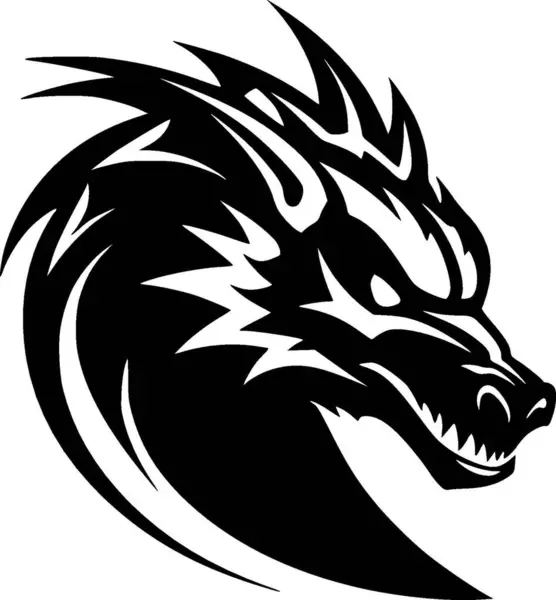 stock vector Dragon - minimalist and flat logo - vector illustration