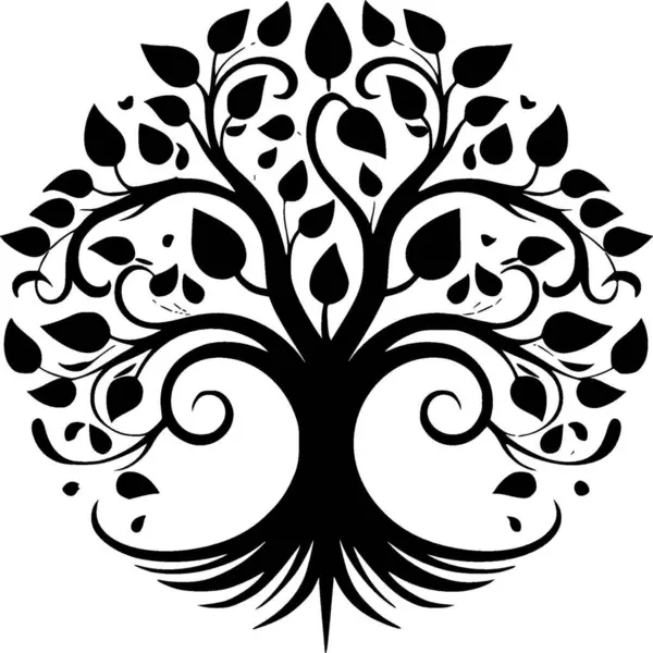 Baum Des Lebens Minimalistisches Und Flaches Logo Vektorillustration — Stockvektor