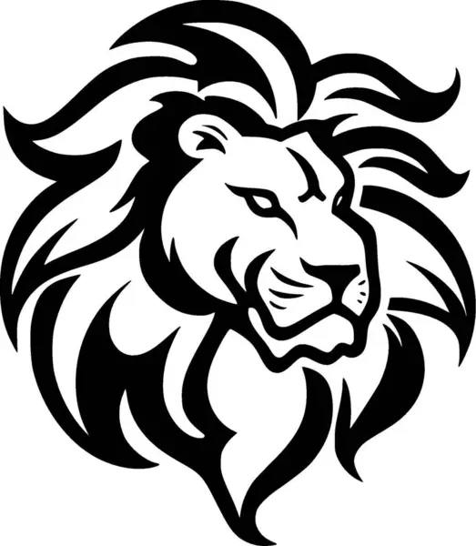 Lion Logo Plat Minimaliste Illustration Vectorielle Illustrations De Stock Libres De Droits