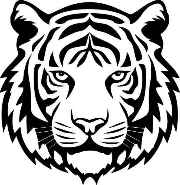 Tiger Minimalistisk Och Enkel Siluett Vektor Illustration — Stock vektor