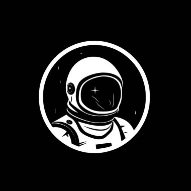 Astronot - minimalist ve düz logo - vektör illüstrasyonu