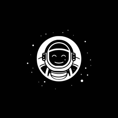 Astronot - minimalist ve basit siluet - vektör illüstrasyonu