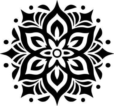 Mandala - minimalist ve düz logo - vektör illüstrasyonu