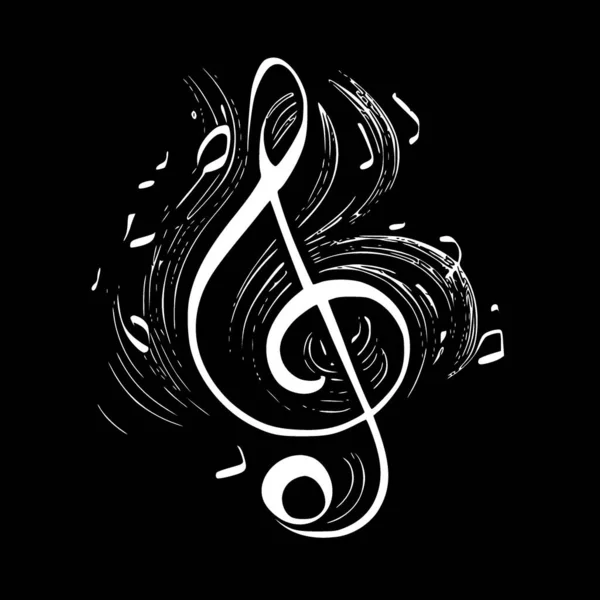Music Notes Black White Isolated Icon Vector Illustration — Stock Vector