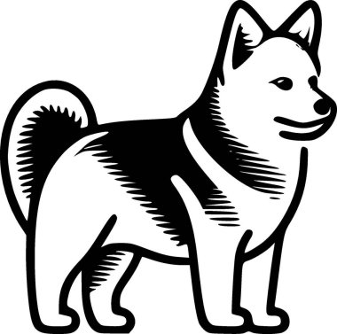 Shiba - minimalist ve düz logo - vektör illüstrasyonu