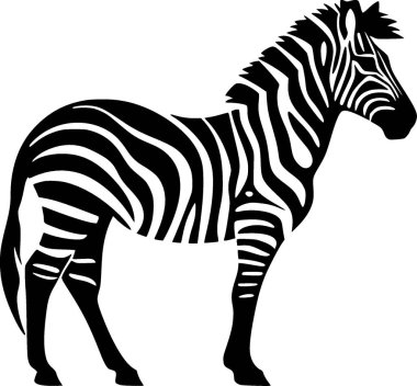 Zebra - minimalist ve basit siluet - vektör illüstrasyonu