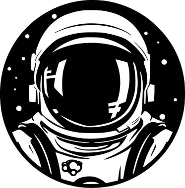 Astronot - minimalist ve düz logo - vektör illüstrasyonu