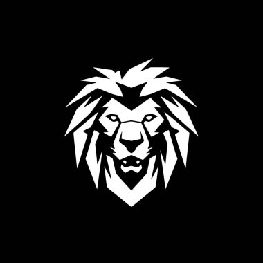 Aslan - minimalist ve düz logo - vektör illüstrasyonu