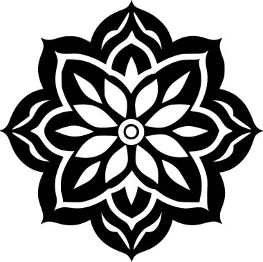 Mandala - minimalist ve basit siluet - vektör illüstrasyonu