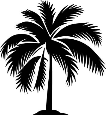 Palm - siyah ve beyaz vektör çizimi