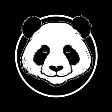 Panda - minimalist ve düz logo - vektör illüstrasyonu