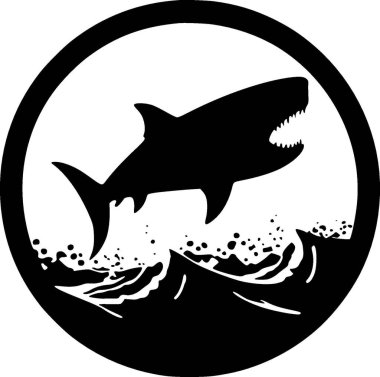Köpekbalığı - yüksek kaliteli vektör logosu - t-shirt grafiği için ideal vektör illüstrasyonu