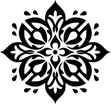 Mandala - minimalist ve düz logo - vektör illüstrasyonu