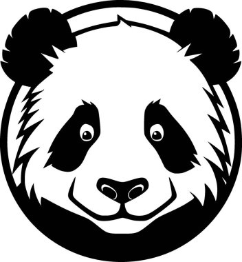 Panda - minimalist ve basit siluet - vektör illüstrasyonu