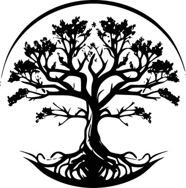 Tree of life - minimalist and simple silhouette - vector illustration clipart