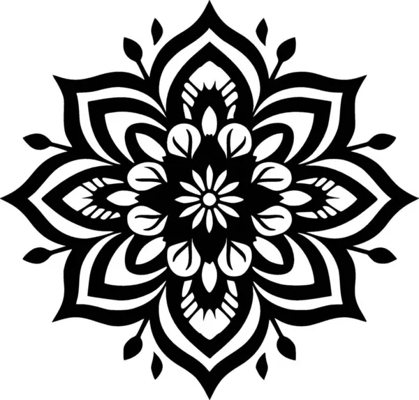 Mandala - minimalist ve basit siluet - vektör illüstrasyonu