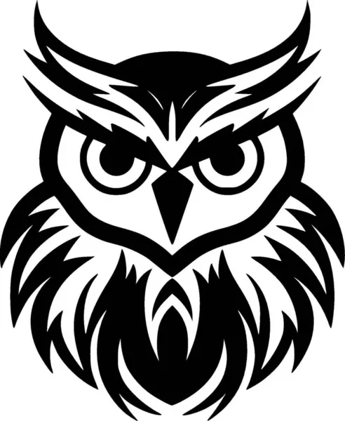 stock vector Owl - black and white vector illustration